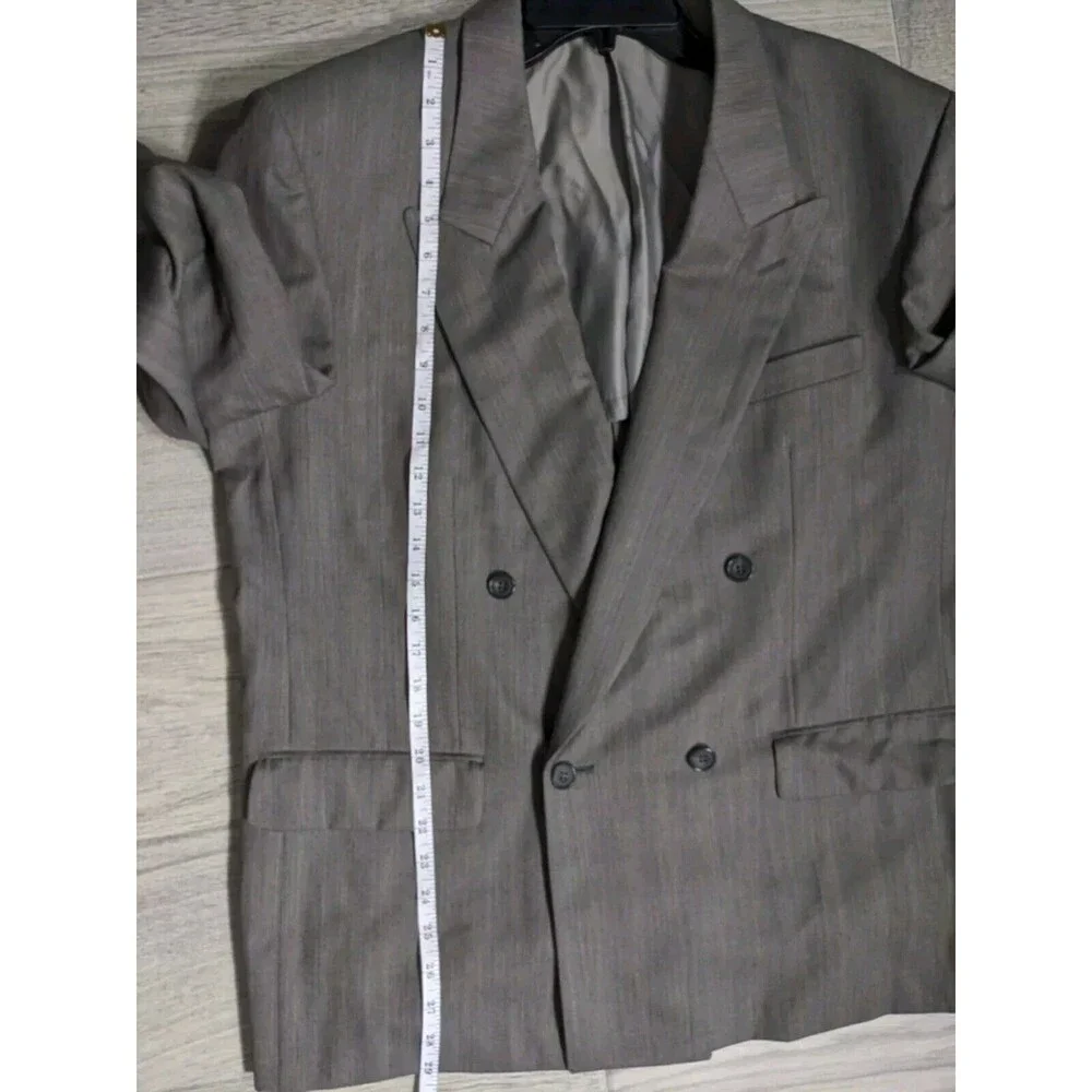 Paolo Gucci‎ Men Sz 46 R Vintage Navy Striped Front Pockets New Wool Blazer 338